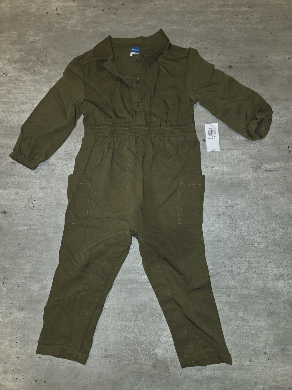 Old Navy Olive Green Utility One-Piece Jumpsuit for Kids